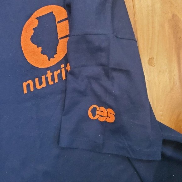 Vintage OES Nutrition Team Illinois Single Stitch T-shirt Navy Blue USA Sz XL - Picture 5 of 9